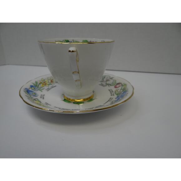 Floral Emblems of Canada  tea cup/ saucer Royal Stafford Bone China Collectable - Picture 5 of 12